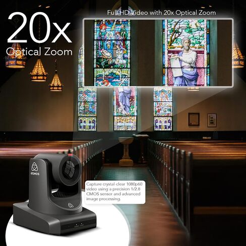 Atomos A-Eye HD-20X Auto-Tracking PTZ Camera 20X Optical Zoom CMOS Sensor Bundle with Remote Control (3 Items) in Saudi Arabia