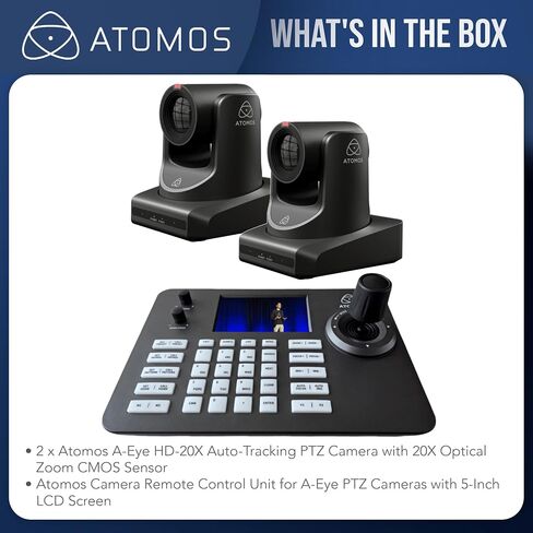 Atomos A-Eye HD-20X Auto-Tracking PTZ Camera 20X Optical Zoom CMOS Sensor Bundle with Remote Control (3 Items) in Saudi Arabia
