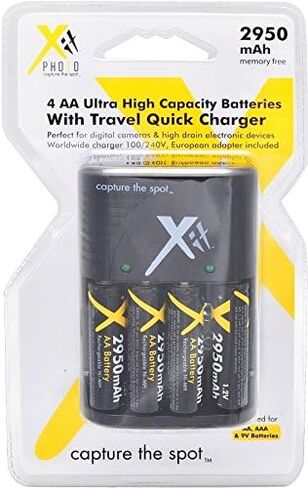 4AA BATTERY + TRAVEL CHARGER for FUJIFILM FINEPIX S4200 S4300 in Saudi Arabia
