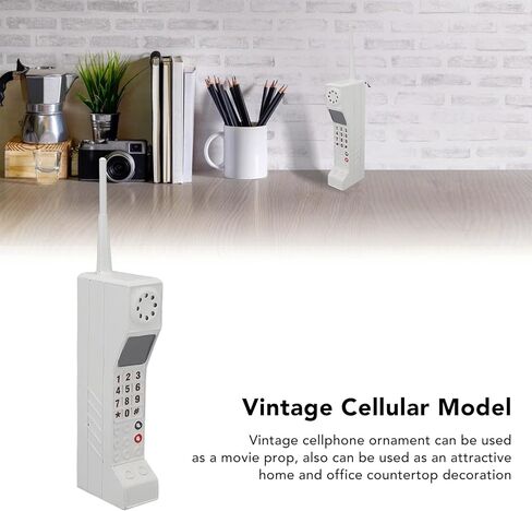 Walfront Retro Cell Phone Ornament Vintage Portable Brick Cellphone Model Old Fashioned Decorative Home Stage Prop White in Kuwait