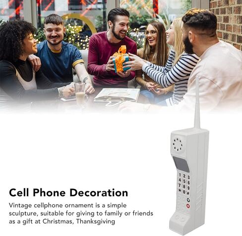 Walfront Retro Cell Phone Ornament Vintage Portable Brick Cellphone Model Old Fashioned Decorative Home Stage Prop White in Kuwait