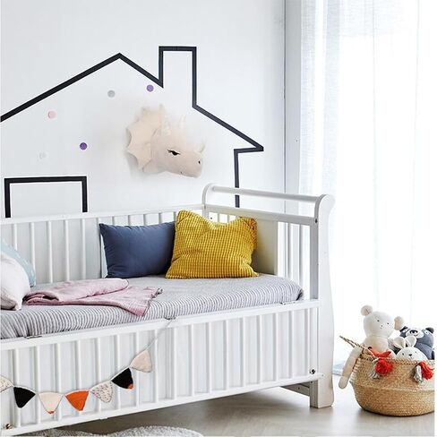 3D Dinosaur Head Wall Hanging Mounted Decor Soft Plush Stuffed Animal Heads Wall Mount Decor for Children Room Nursery Room Bedroom Playroom Decoration (White Dinosaur) in Kuwait