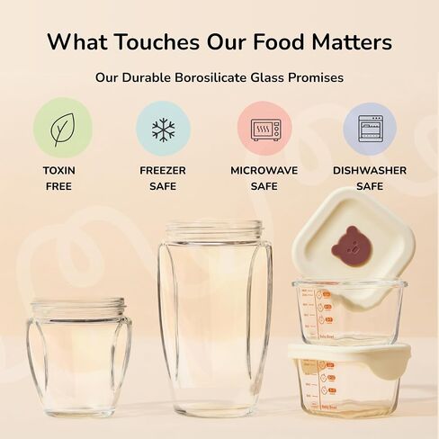 Bubble Blender, Baby Food Maker & Puree Blender with 2 Borosilicate Glass Cups, Compact Baby Bullet for Smoothies, Hands-Free One-Touch, 200W Motor, Cream in Saudi Arabia