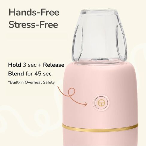 Bubble Blender, Baby Food Maker & Puree Blender with 2 Borosilicate Glass Cups, Compact Baby Bullet for Smoothies, Hands-Free One-Touch, 200W Motor, Cream in Saudi Arabia