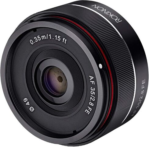 Rokinon IO35AF-E 35mm f/2.8 Ultra Compact Wide Angle Lens for Sony E Mount Full Frame, Black (Renewed) in Saudi Arabia