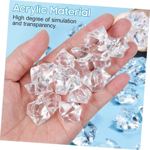 100pcs Decorative Fake Ice Cubes Simulation Snowflake Ice Cubes Photo Props for Home Kitchen Wedding in Kuwait
