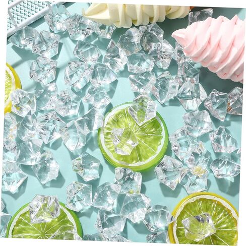 100pcs Decorative Fake Ice Cubes Simulation Snowflake Ice Cubes Photo Props for Home Kitchen Wedding in Kuwait
