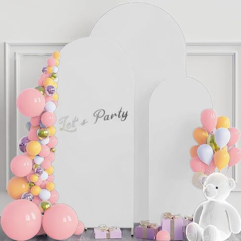 Arch Backdrop Cover, Wedding Arch Cover Spandex Fitted Cover for Photography Studio Stretchy Backdrop Cover for Birthday Baby Shower Ceremony Banquet (White+Beige, 4+5+6FT) in Saudi Arabia