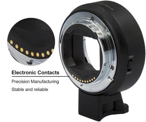 Camera Lens Adapter, EF Mount Lens - NEX Camera Adapter, Aluminum Alloy Autofocus NEX to EF Mount Adapter for NEX VG30, #311 in Saudi Arabia