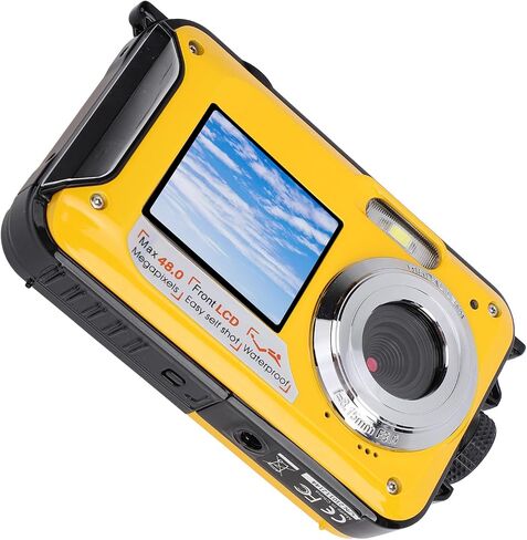 كاميرا Bewinner تحت الماء بشاشات مزدوجة 2.7K 48MP التركيز التلقائي للغوص والغطس للحدائق المائية العائلية خفيفة الوزن in Saudi Arabia