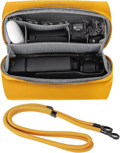 Carrying Case for DJI Osmo Pocket 3, Portable Travel Storage Shoulder Bag, Large Capacity Protective Handbag for DJI Osmo Pocket 3 Creator Combo Camera Accessories (Yellow) in Saudi Arabia