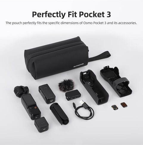 Carrying Case for DJI Osmo Pocket 3, Portable Travel Storage Shoulder Bag, Large Capacity Protective Handbag for DJI Osmo Pocket 3 Creator Combo Camera Accessories (Yellow) in Saudi Arabia