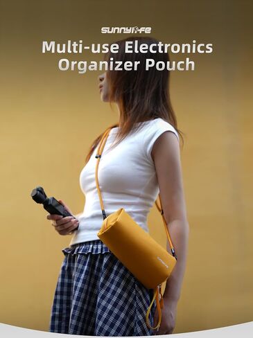 Carrying Case for DJI Osmo Pocket 3, Portable Travel Storage Shoulder Bag, Large Capacity Protective Handbag for DJI Osmo Pocket 3 Creator Combo Camera Accessories (Yellow) in Saudi Arabia