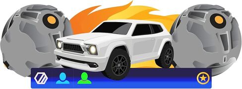 ملصق حائط لسيارة Rocket Battle Soccer League - اسم قابل للتخصيص - ديكور غرفة الأولاد - لوحة فنية جدارية لألعاب الأطفال - MOTIVODECORSPACES (سيارات الدفع الرباعي البيضاء) in Kuwait