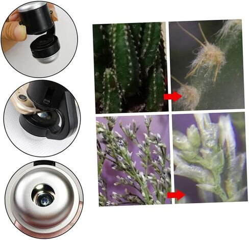 Lurrose 1PC Clip Phone Microscope with Magnification and LED Light Convenient Mobile Microscope for Smartphones for Observations and Any Occasion in Saudi Arabia