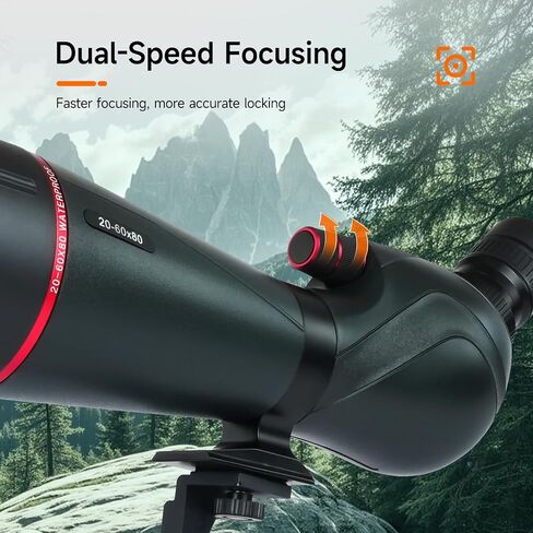 SVBONY SV406 20-60x80 Spotting Scope with Tripod,SC001 WiFi, 3-Axis Adjustable Adapter,HD Optical System with BAK4 Prism, Waterproof & Fogproof, Spotting Scopes for Target Shooting, Bird Watching in Saudi Arabia