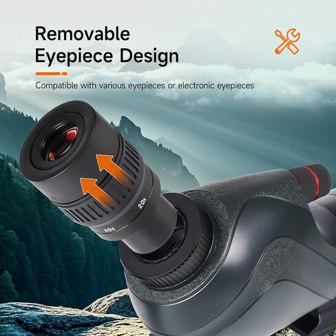 SVBONY SV406 20-60x80 Spotting Scope with Tripod,SC001 WiFi, 3-Axis Adjustable Adapter,HD Optical System with BAK4 Prism, Waterproof & Fogproof, Spotting Scopes for Target Shooting, Bird Watching in Saudi Arabia