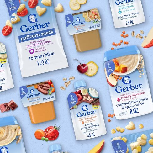 Gerber Stage 2 Baby Food, Baby Food Pouches, Sweet Potato Carrot Beef & Tomato, Nourishing Blends, No Artificial Flavors or Colors, 12-Pack in Saudi Arabia