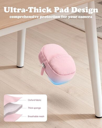 Soft Camera Case Compatible With Kodak Pixpro FZ45 FZ55 & Camkory FHD 1080p,Lightweight Digital Camera Carrying Case With Extra SD Cards Storage, Protective Travel Bag - Perfect Gifts, Beige in Saudi Arabia