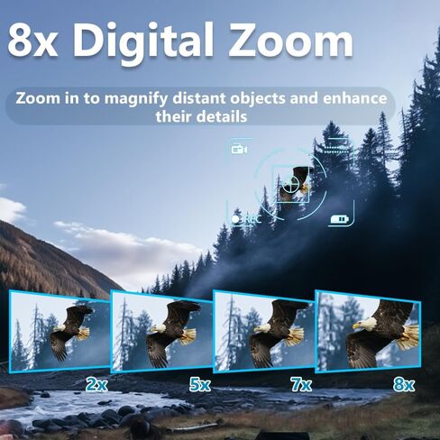 نظارات رؤية ليلية مثبتة على الرأس للبالغين، عرض شاشة مزدوجة فيديو 4K التقاط صور بدقة 48 ميجابكسل، تكبير رقمي 8X، مناظير رؤية ليلية عسكرية نطاق عرض 1968FT، مع بطاقة 64 جيجابايت in Kuwait