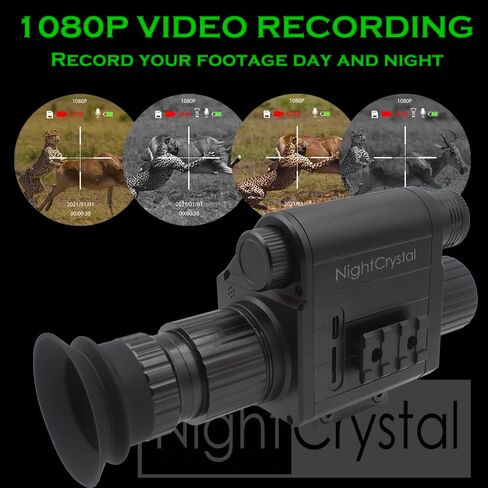1080p التكتيكية الصيد للرؤية الليلية نطاق كاميرا فيديو أحادية DVR مع المدمج في الأشعة تحت الحمراء IR مصباح يدوي شاشة OLED HD مع التكبير الرقمي قابل للتعديل in Kuwait