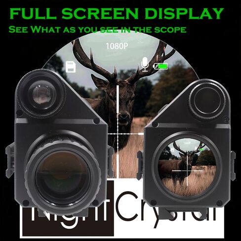 1080p التكتيكية الصيد للرؤية الليلية نطاق كاميرا فيديو أحادية DVR مع المدمج في الأشعة تحت الحمراء IR مصباح يدوي شاشة OLED HD مع التكبير الرقمي قابل للتعديل in Kuwait