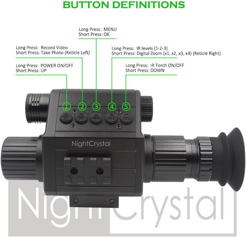 1080p التكتيكية الصيد للرؤية الليلية نطاق كاميرا فيديو أحادية DVR مع المدمج في الأشعة تحت الحمراء IR مصباح يدوي شاشة OLED HD مع التكبير الرقمي قابل للتعديل in Kuwait