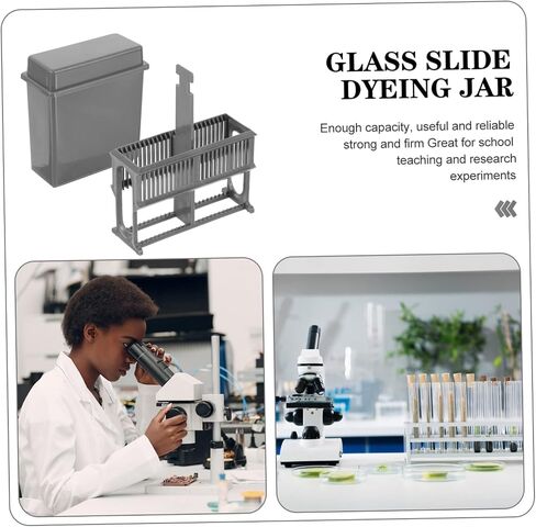 1Set Plastic Microscope Slides Staining Rack for Laboratory Use Staining Jar Storage for Teaching Research Experiments Design in Saudi Arabia