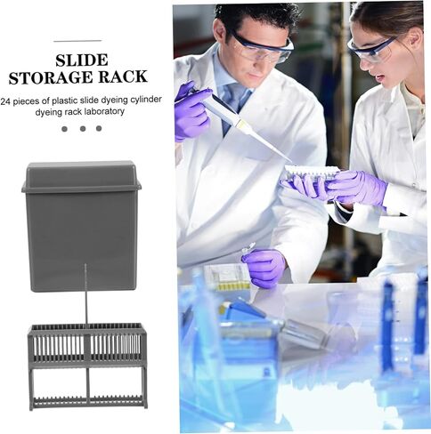 1Set Plastic Microscope Slides Staining Rack for Laboratory Use Staining Jar Storage for Teaching Research Experiments Design in Saudi Arabia