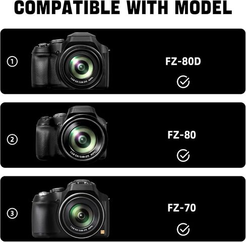 حافظة كاميرا للسفر لكاميرا باناسونيك LUMIX FZ80D/FZ80/FZ70 4K الرقمية - حافظة واقية لحقيبة الكاميرا مع أشرطة كتف قابلة للتعديل - أسود (الجراب فقط) in Kuwait