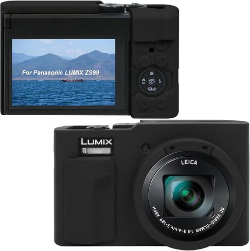 Canboc Protective Case for Panasonic LUMIX ZS99 Point and Shoot Camera, ZS99 Soft Silicone Cover with Removable Lens Cover, Coffee (Case Only) in Saudi Arabia