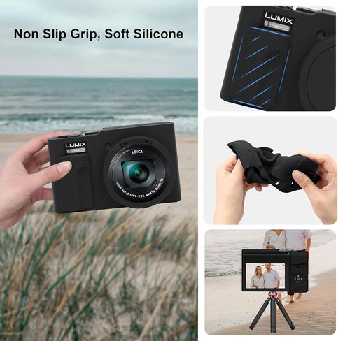 Canboc Protective Case for Panasonic LUMIX ZS99 Point and Shoot Camera, ZS99 Soft Silicone Cover with Removable Lens Cover, Coffee (Case Only) in Saudi Arabia