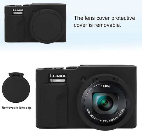 Canboc Protective Case for Panasonic LUMIX ZS99 Point and Shoot Camera, ZS99 Soft Silicone Cover with Removable Lens Cover, Coffee (Case Only) in Saudi Arabia