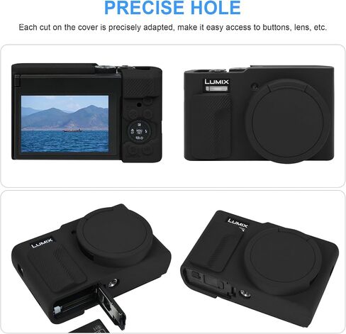 Canboc Protective Case for Panasonic LUMIX ZS99 Point and Shoot Camera, ZS99 Soft Silicone Cover with Removable Lens Cover, Coffee (Case Only) in Saudi Arabia