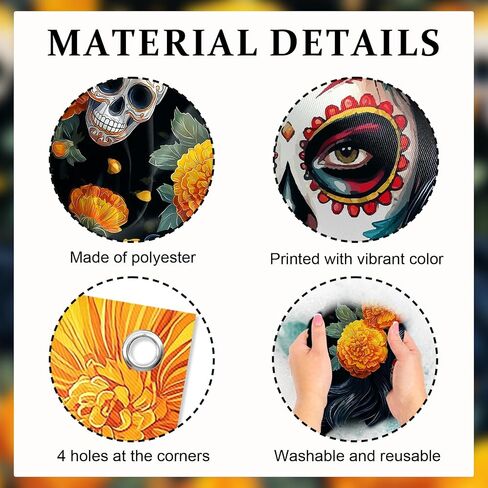 Avezano Dia De Los Muertos Backdrop Day of The Dead Banner Gothic Sugar Skull Marigold Flowers Halloween Decorations and Supplies for Home (6x3.6ft) in Saudi Arabia