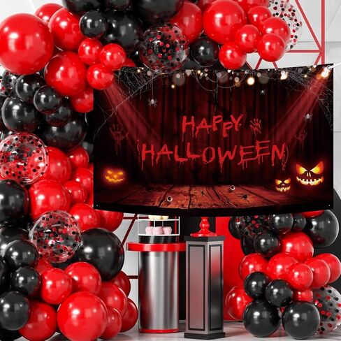 Happy Halloween Banner Handprint Bloodstain Happy Halloween Party Decoration Scary Pumpkin Banner Decorations for Indoor Outdoor 70.8x43.3inch in Saudi Arabia