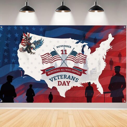 Veterans Day Backdrop,Blue and Red Photo Booth Wall Banner,Map of America Background for Photography American Flag Party Decorations and Supplies for Home House Decor-71x43 inches (Red and Blue 3) in Saudi Arabia