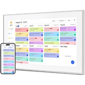 تقويم رقمي ومخطط مهام مقاس 10.1 بوصة، شاشة تفاعلية ذكية تعمل باللمس لجداول العائلة، قابلة للتركيب على الحائط والمكتب، وظيفة إطار الصور الرقمية، رائعة لتنظيم تقويم 2025 الخاص بك in Kuwait
