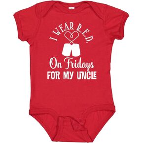 Inktastic I Wear Red for My Uncle Military Friday Baby Bodysuit in Kuwait