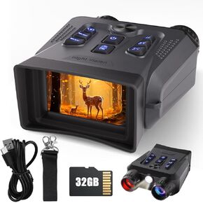 Night Vision Goggles, 4K Night Vision Binoculars for Adults High Powered, 3.0" HD Night Vision Camera Infrared Goggles Scope and Day for Camping & Outdoor with 32GB TF Card, 10X Digital Zoom & 9 IR in Kuwait