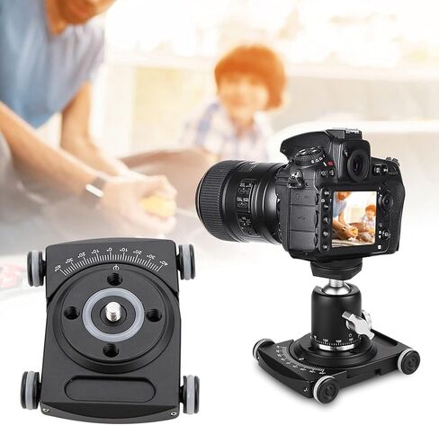 Pssopp Camera Dollys Wheel, Aluminum Alloy Rubber Mirrorless Cell Phone Video Roller Track with 1/4 Screw Mount for DSLR Camcorder in Saudi Arabia