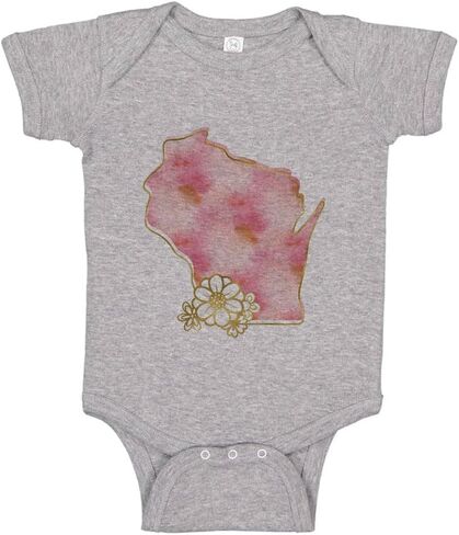 TATY Kids Watercolor Wisconsin Baby Infant Bodysuit in Saudi Arabia