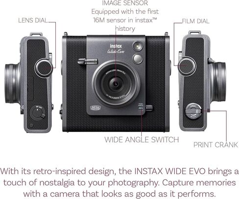 حزمة كاميرا Fujifilm Instax Wide Evo Hybrid للأفلام الفورية مع فيلم فوري معدني مصقول (10 تعريضات) + بطاقة ذاكرة 32 جيجابايت + قارئ بطاقة USB + حقيبة + قطعة قماش للتنظيف من الألياف الدقيقة in Saudi Arabia