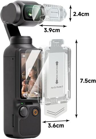 Screen Protector for DJI Pocket 3, Scratch Resistant Tempered Glass Film, 9H Hardness, Tempered Film for Osmo Pocket 3 Lens Screen Protective Film Combo Accessories, Film with Installation Tool in Saudi Arabia