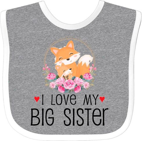 inktastic Little Sister Newborn I LOVE MY BIG SISTER Baby Bib in Saudi Arabia
