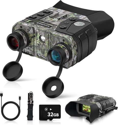 4K Night Vision Goggles for Adults, 8X Digital Zoom 36MP Photo, 32GB SD | 1300FT Range, Flashlight & Compass, 5000mAh Rechargeable Battery, IR Night Vision Binoculars for Camping & Hiking in Saudi Arabia