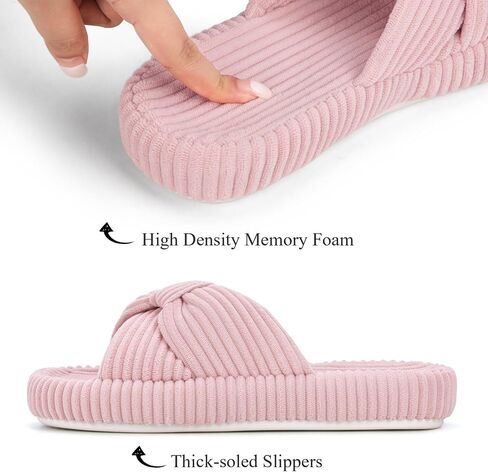 شباشب BUNYISCN للنساء من إسفنج الذاكرة للنساء لدعم قوس العظام مفتوح عند أصابع القدم في المنزل وغرفة النوم وقوس متقاطع وأربطة متقاطعة شباشب منزل منزلق in Saudi Arabia