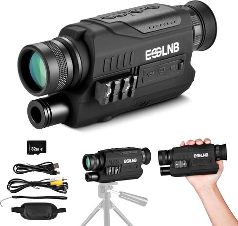 ESSLNB Night Vision Monocular, 6x32 Night Vision Infrared Monocular, Portable Digital Night Vision Scopes for Day & Night Camping, Surveillance, 1080P Full HD Photo & Video in Saudi Arabia