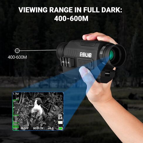 ESSLNB Night Vision Monocular, 6x32 Night Vision Infrared Monocular, Portable Digital Night Vision Scopes for Day & Night Camping, Surveillance, 1080P Full HD Photo & Video in Saudi Arabia