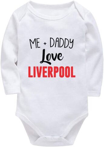 Me + Daddy Love Liverpool Baby Bodysuit Girl boy Infant Toddler Organic Clothes in Kuwait